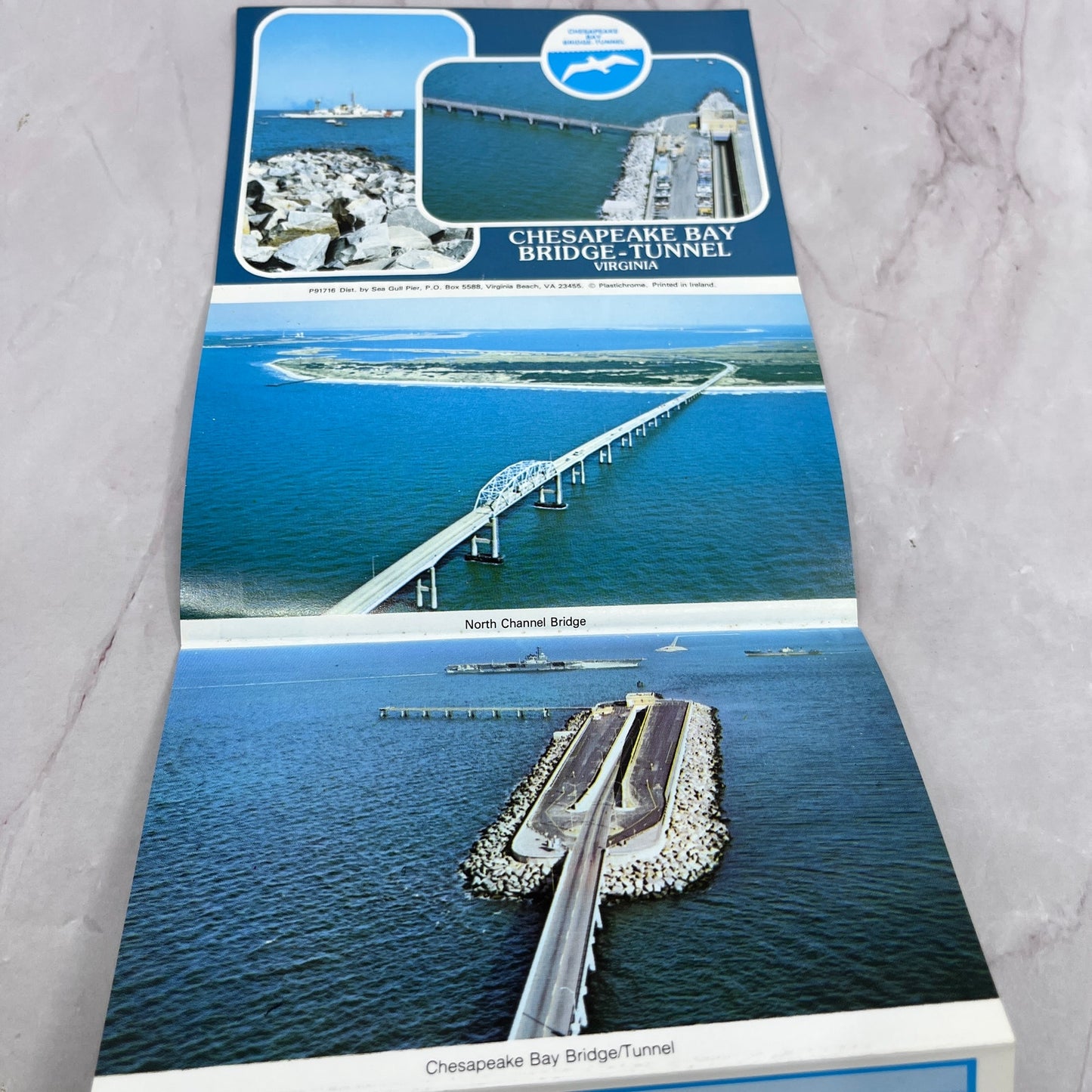 Vintage Chesapeake Bay Bridge-Tunnel Virginia Souvenir Folder TH2-MI1