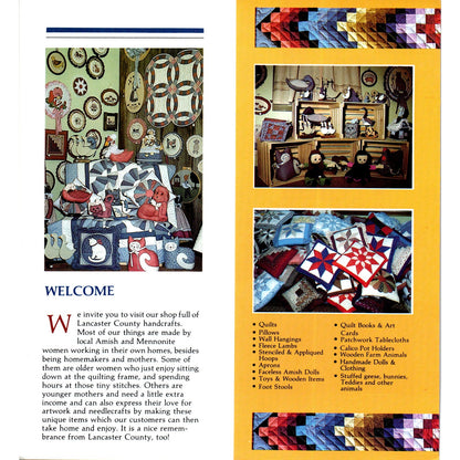 1970s Fisher's Handmade Quilts Bird-in-Hand Lancaster County PA Brochure TF4-BB