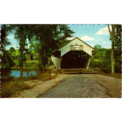 Porter Bridge Ossipee River Porter Parsonsfield ME Covered Bridge Postcard PC14