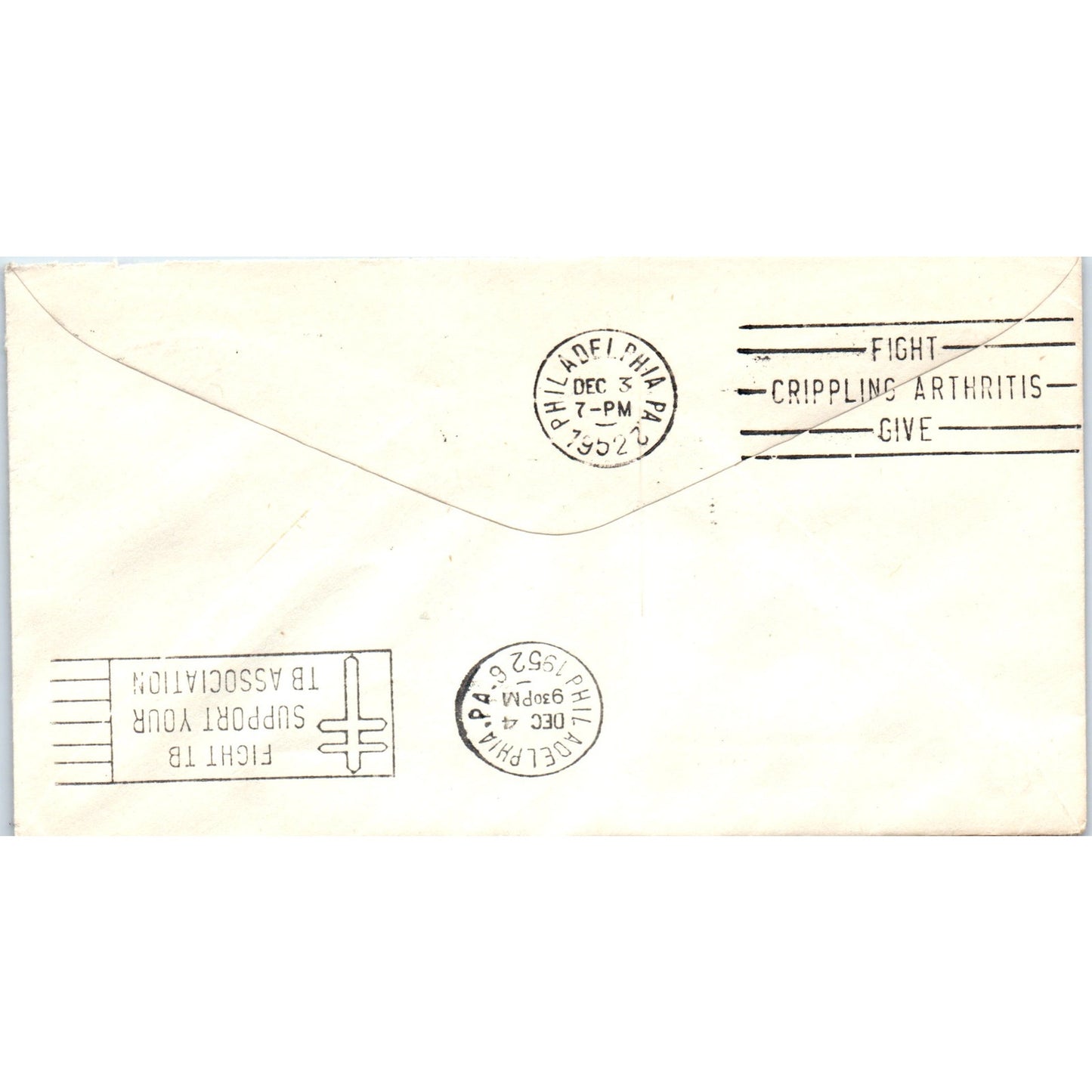 1952 Alliance Electric Phila Fight Arthritis Cancellation Postal Cover TG7-PC3