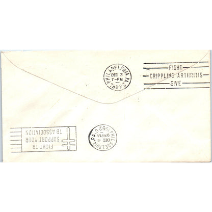 1952 Alliance Electric Phila Fight Arthritis Cancellation Postal Cover TG7-PC3
