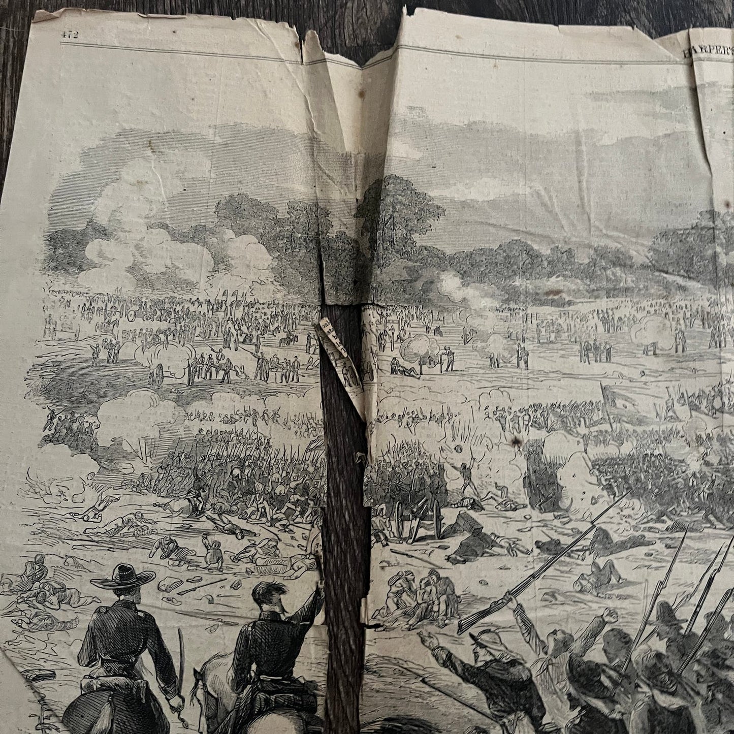 Battle of Malvern Hill July 1, 1862 Civil War Engraving C49