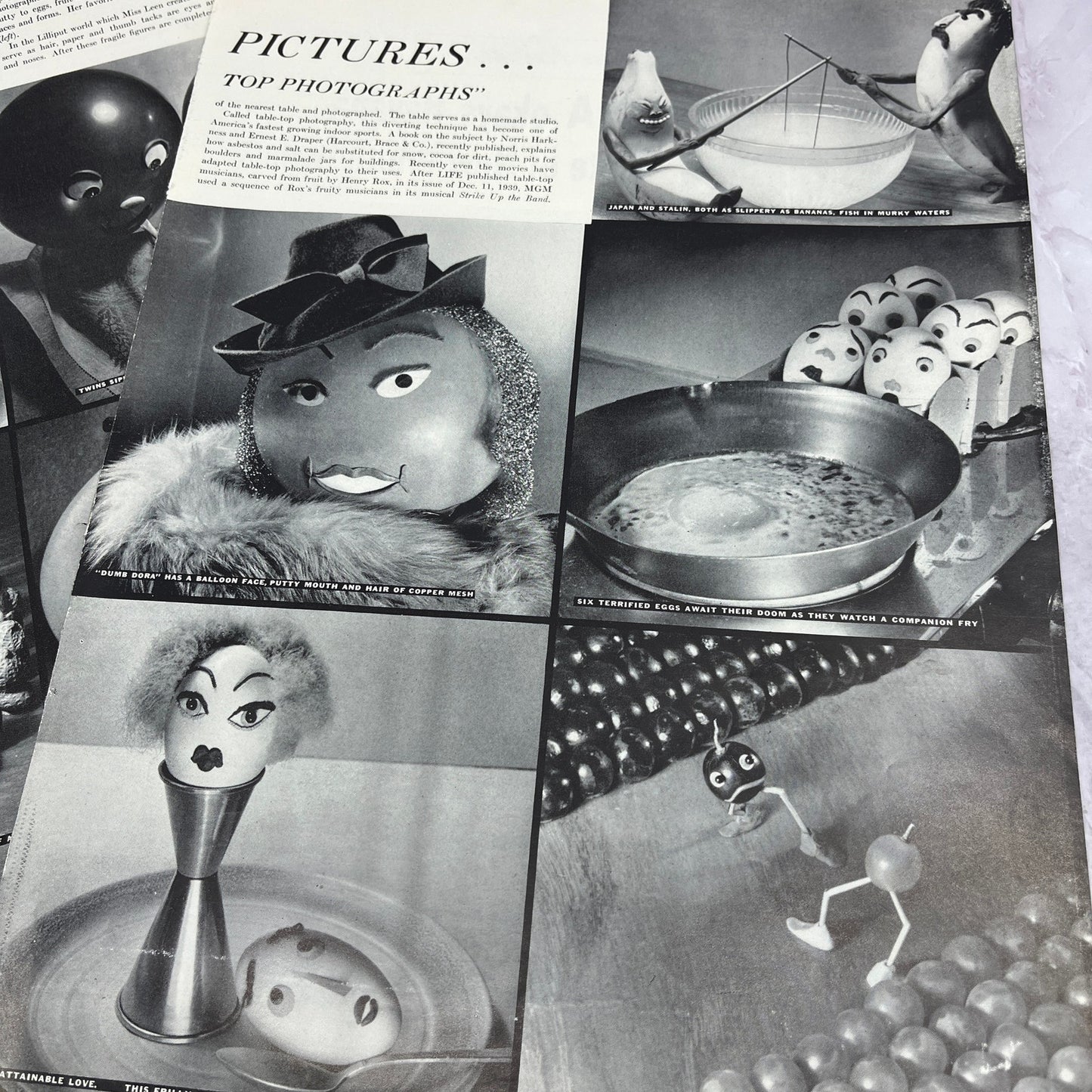 Nina Leen Liliput Anthropomorphic Food Photographer 3 Page Story 1940 Ad V14-8