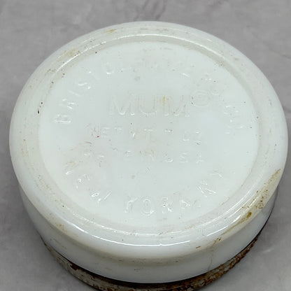Bristol-Myers Vintage Milk Glass Mum Cream Deodorant Container Tin 1/2x2" SC1