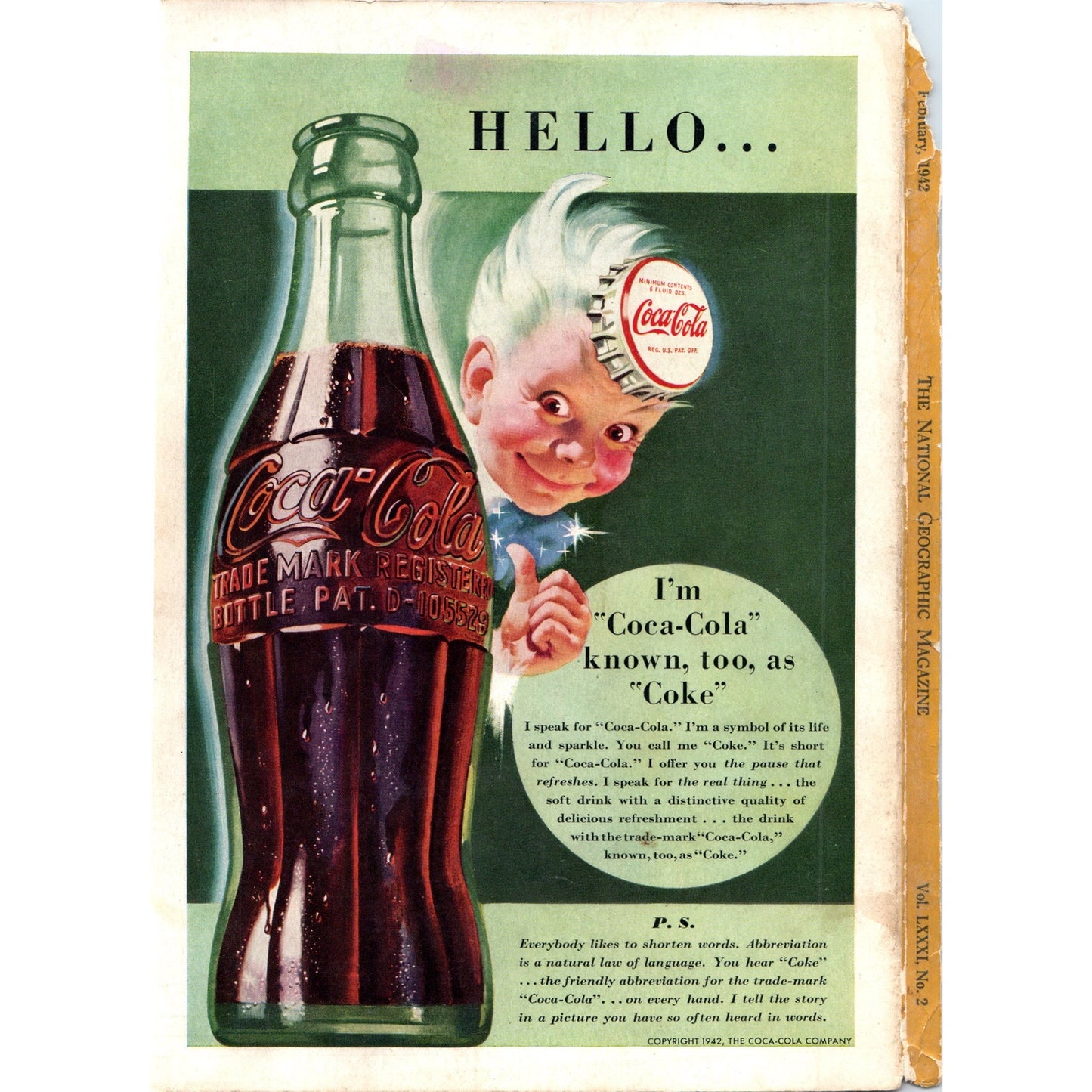 1942 Coke Sprite Fairy Also Known as Coke Coca Cola Advertisement D18