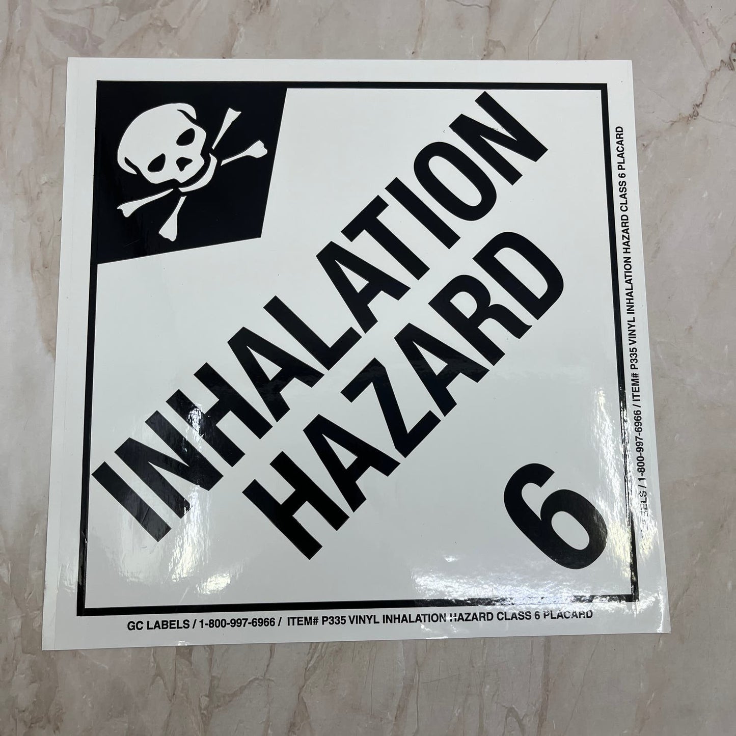 Inhalation Hazard 6 Placard Sticker 10.5" FL6-1