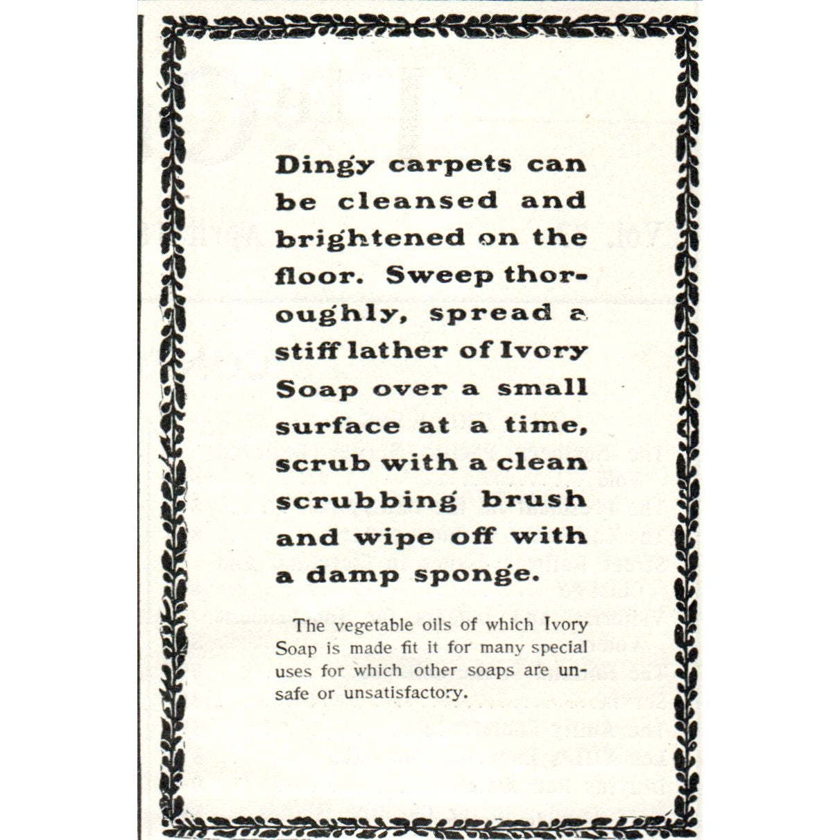 Ivory Soap for Cleaning Dingy Carpets 1903 Magazine Ad AF7-E4