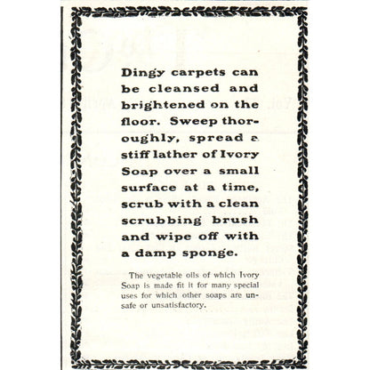 Ivory Soap for Cleaning Dingy Carpets 1903 Magazine Ad AF7-E4