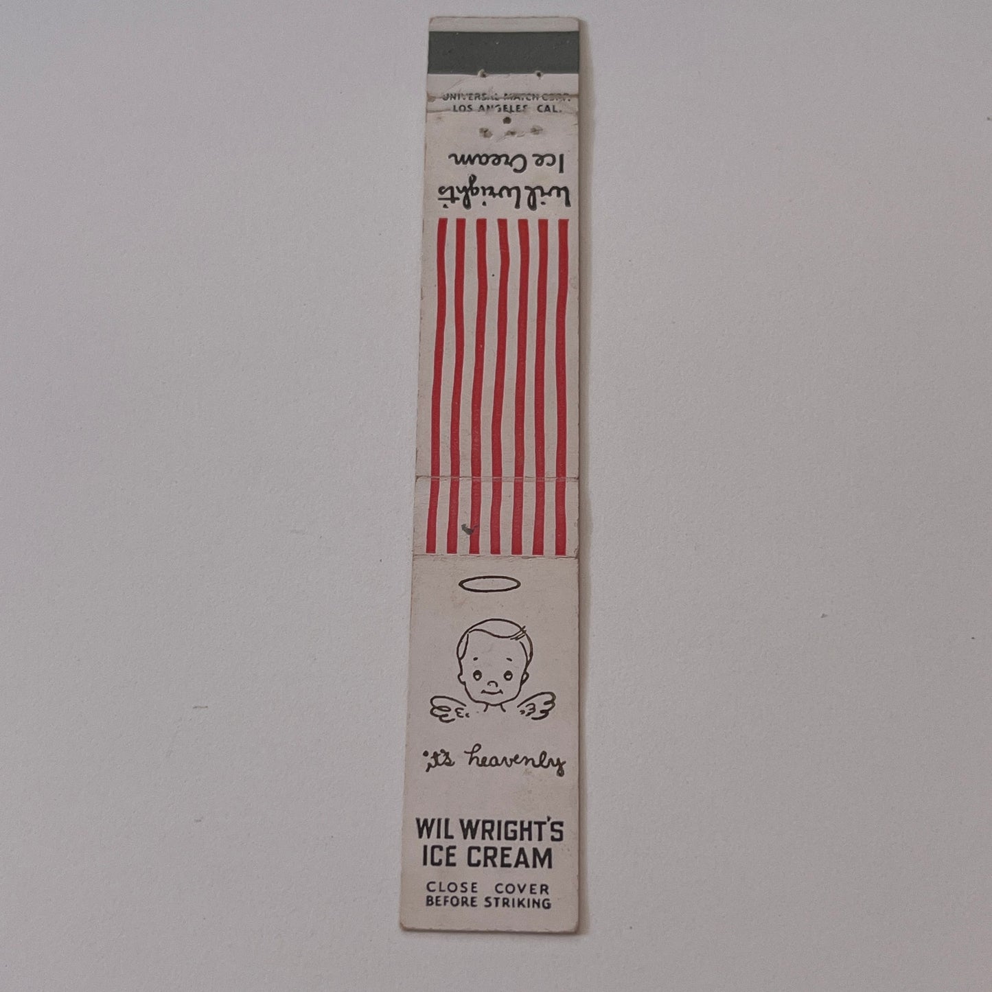 Wil Wright's Ice Cream & Candy Los Angeles CA Vintage Matchbook TB6-MB2-9