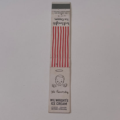 Wil Wright's Ice Cream & Candy Los Angeles CA Vintage Matchbook TB6-MB2-9