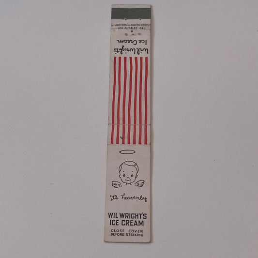 Wil Wright's Ice Cream & Candy Los Angeles CA Vintage Matchbook TB6-MB2-9