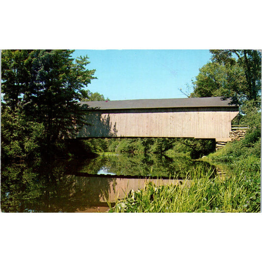 Corbin Bridge Newport NH Sugar River Vintage Covered Bridge Postcard PC15