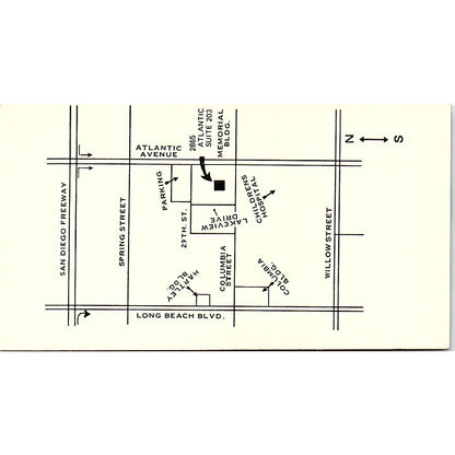 Jennings Regional Laboratory Pathology Long Beach Vintage Business Card SD9-B11