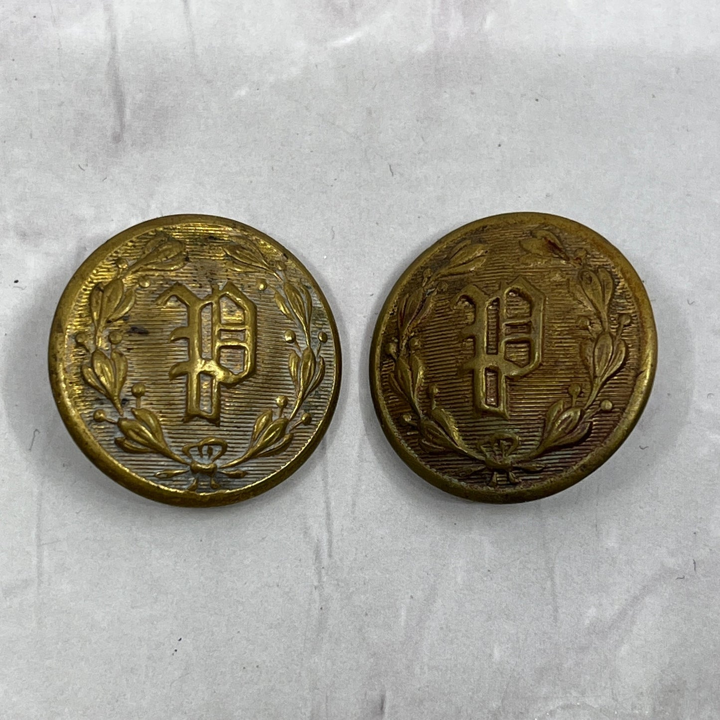 Set of 2 Antique Brass Postal Worker Uniform Buttons Superior Quality SC1
