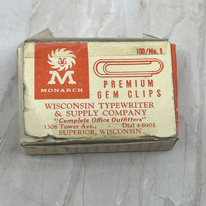 Monarch Premium Gem Paper Clips Superior Wisconsin Typewriter & Supply Co SB8