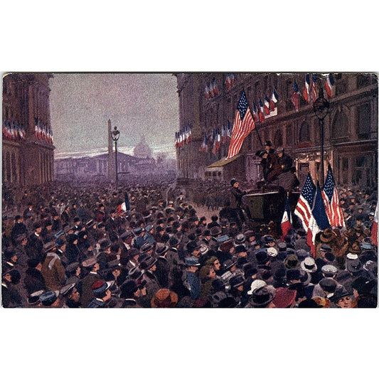 c1920 WWI American Legion French Celebrating End of War Antique Postcard PE6