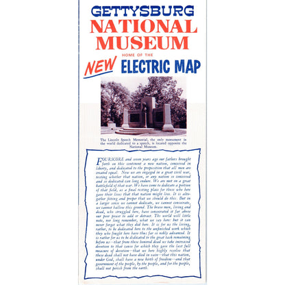 1966 Gettysburg National Museum PA Home of the New Electric Map Brochure AF7-E2