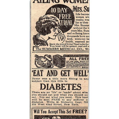 Dr. G.C. Young Peptopads Stomach Remedy Jackson MI 1926 Ad AG3-M2