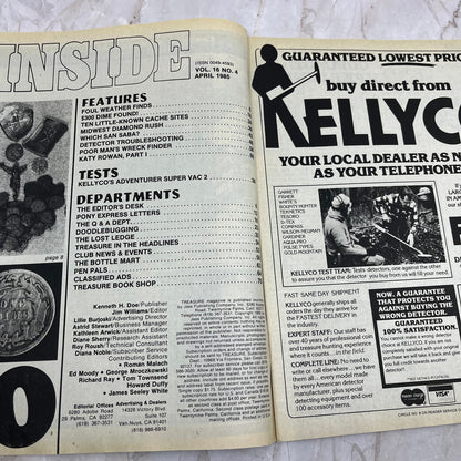 1985 April - Treasure Magazine - Treasure Hunting Metal Detecting Gold Coins M10