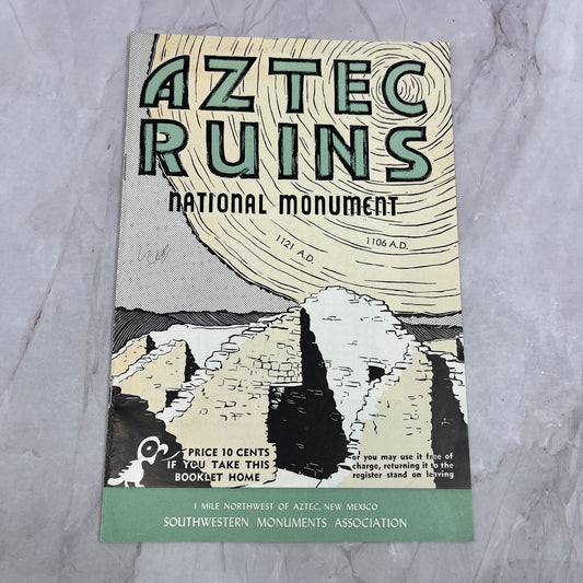 1950s Aztec Ruins National Monument Globe AZ Travel Souvenir Booklet TC5-LP1