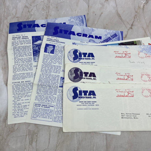 1969 Sita World Travel Inc Travel Agency Newsletter and Brochure Lot TI9-P1