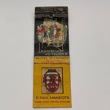 Hotel St. Francis St. Paul MN Vintage Matchbook MB59-1