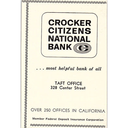 Crocker Citizens National Bank, Sears Roebuck and Co - Taft CA 1965 Ad AF8-M5