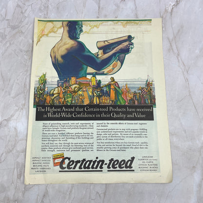 Certain-teed Building Construction Supplies 1928 Original Advertisement FL6-8