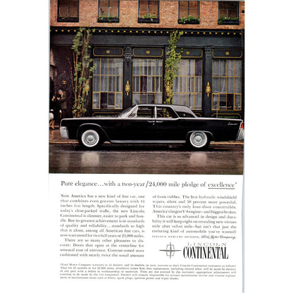 Lincoln Continental Black Automobile Car - Vintage Magazine Ad D20