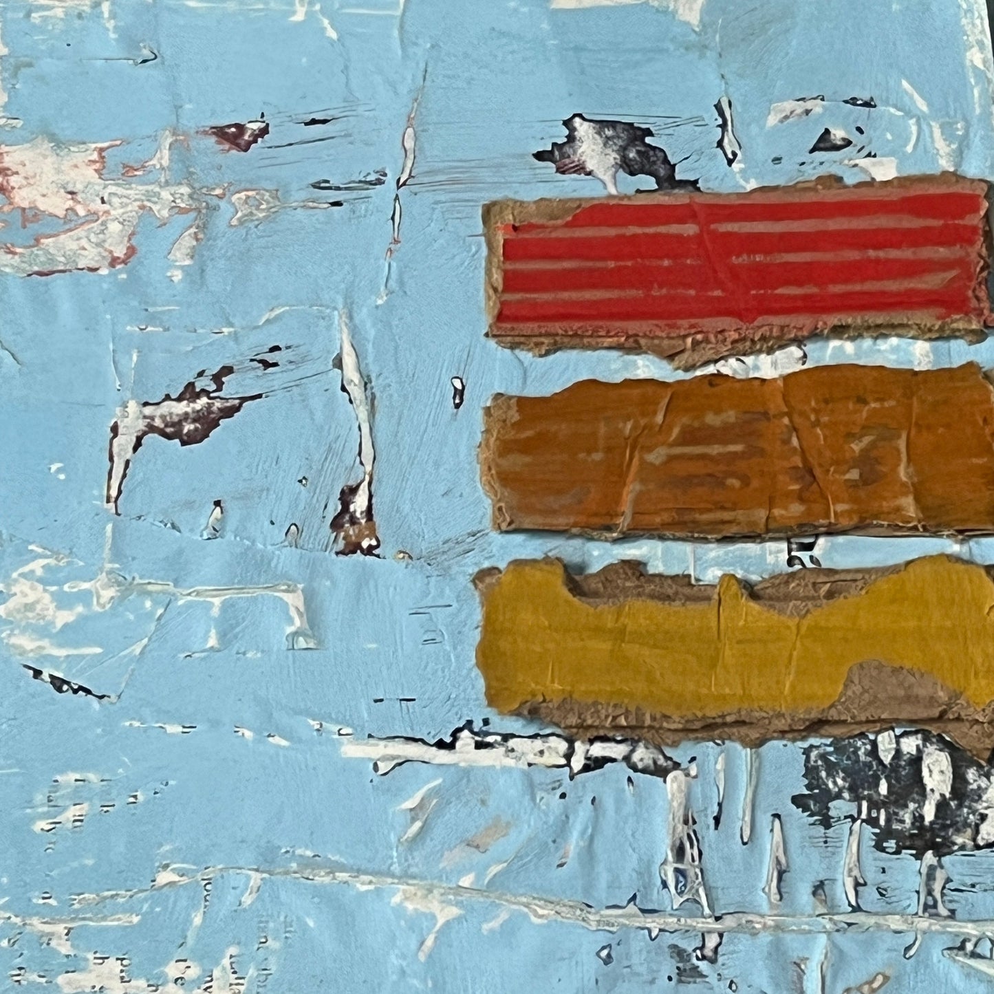 Original Mixed Media Modern Art Collage Painting 11x14 "Copper"