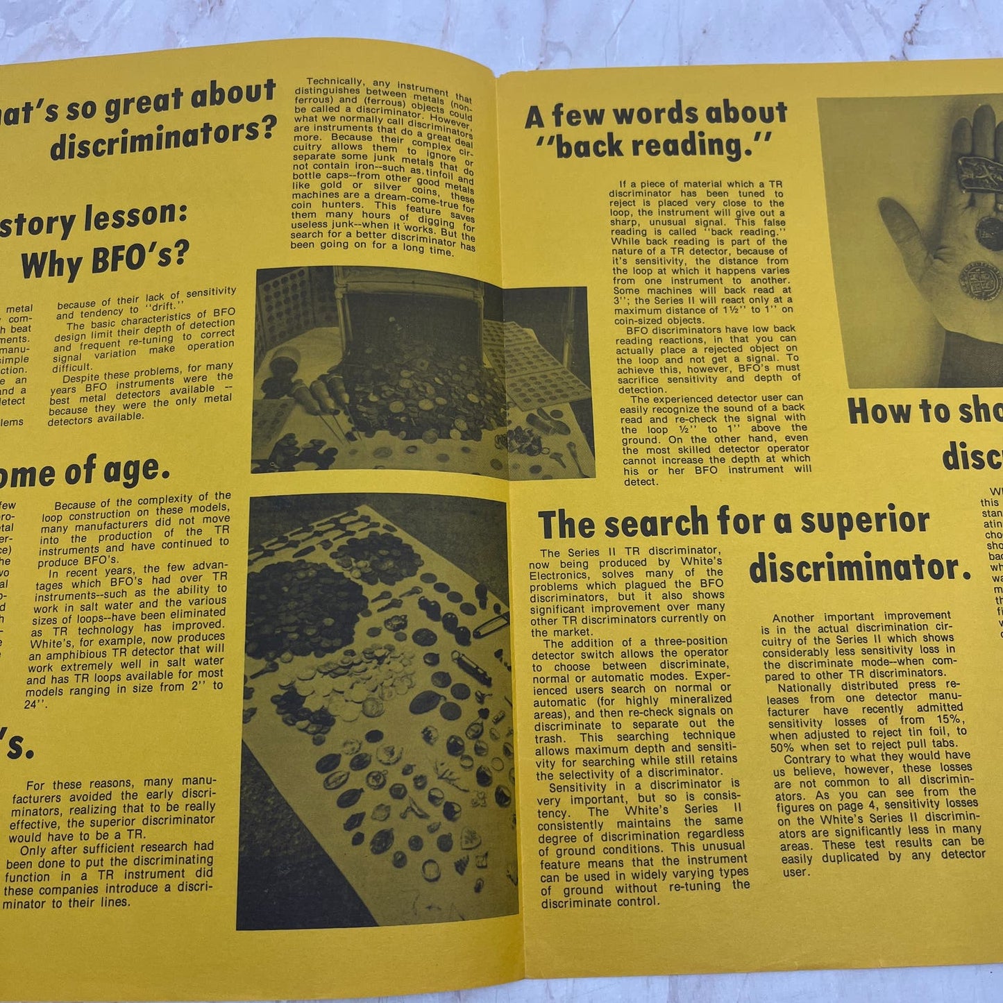 Consumer's Guide to Discriminators Metal Detector Leaflet Whites Electronics M20