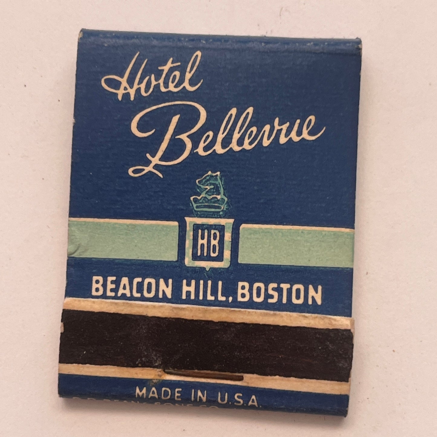 Hotel Bellevue Beacon Hill Boston Vintage Matchbook Cover TB8-MB2-9