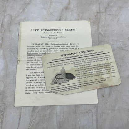 Vintage Antimeningococcus Serum Instructions and Respiratory Card AE3