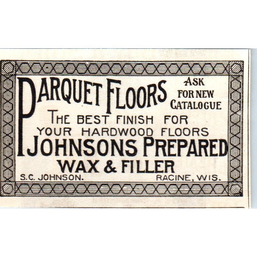 Parquet Floors Johnson's Wax Racine WI c1905 Original Advertisement AE7-A1
