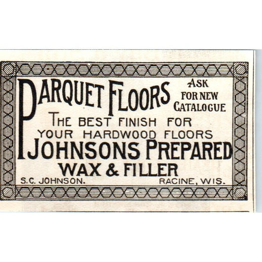 Parquet Floors Johnson's Wax Racine WI c1905 Original Advertisement AE7-A1