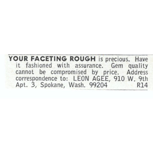 Your Faceting Rough - Leon Agee Spokane WA 1964 Magazine Ad AB6-LJS5