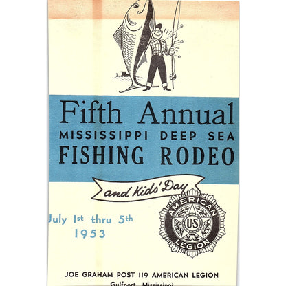 Gulfport Fishing Rodeo Welcome Announcement 1953 Gulfport MS Clipping AG9-3