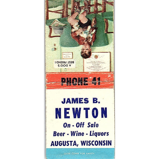 James B Newton Augusta WI Vintage Matchbook Cover SF3-Y5