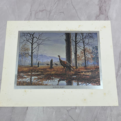 Always Wary Turkeys by David A. Maass Vintage Chromatic Foil Etch 8x10" V18