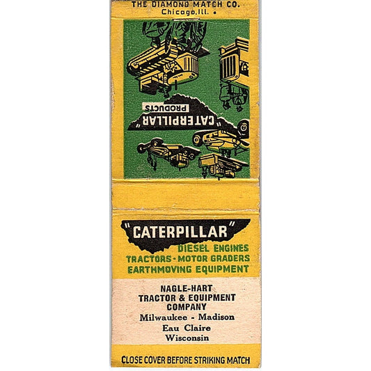 Nagle-Hart Tractor & Equipment Caterpillar WI Vintage Matchbook Cover SC7-Y2