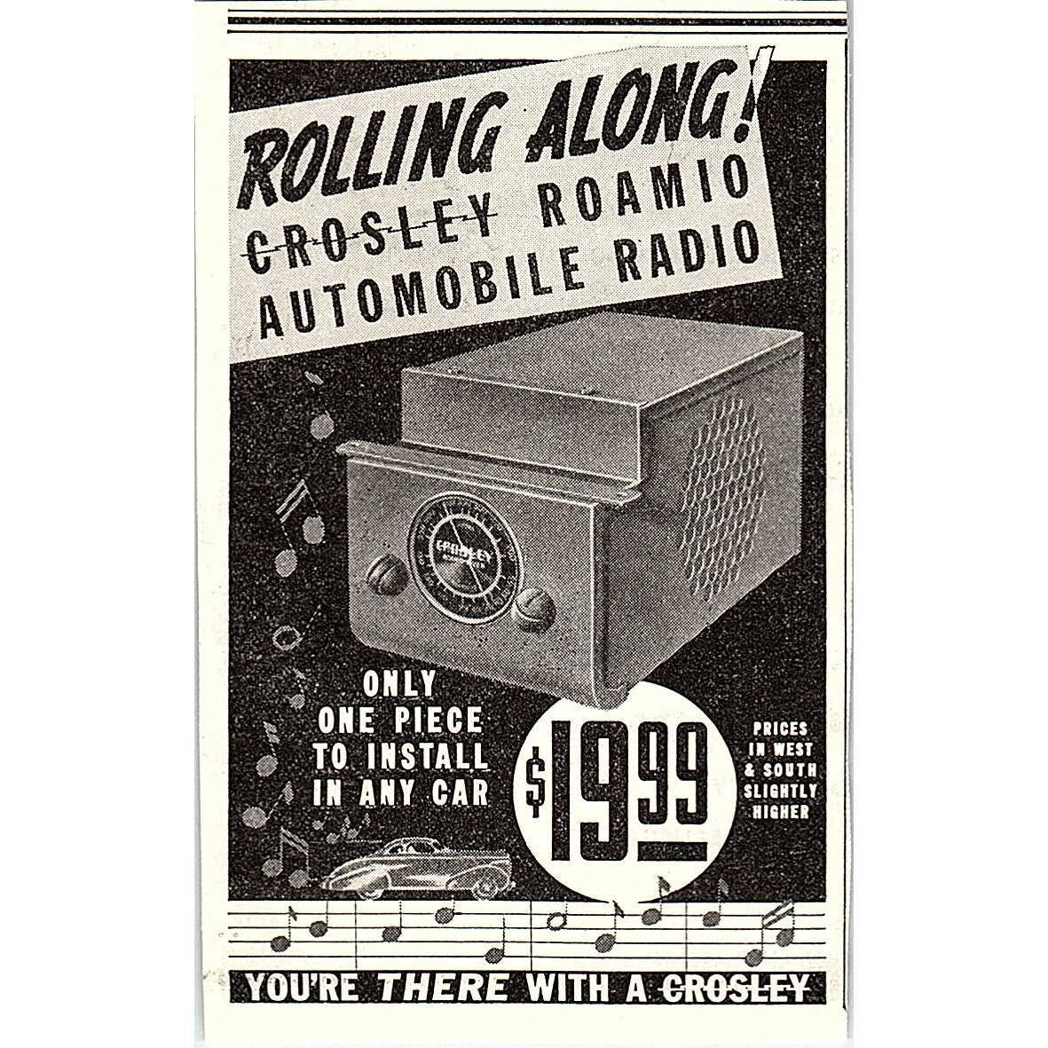 Crosley Roamio Automobile Radio 1937 Magazine Ad AG4-M4