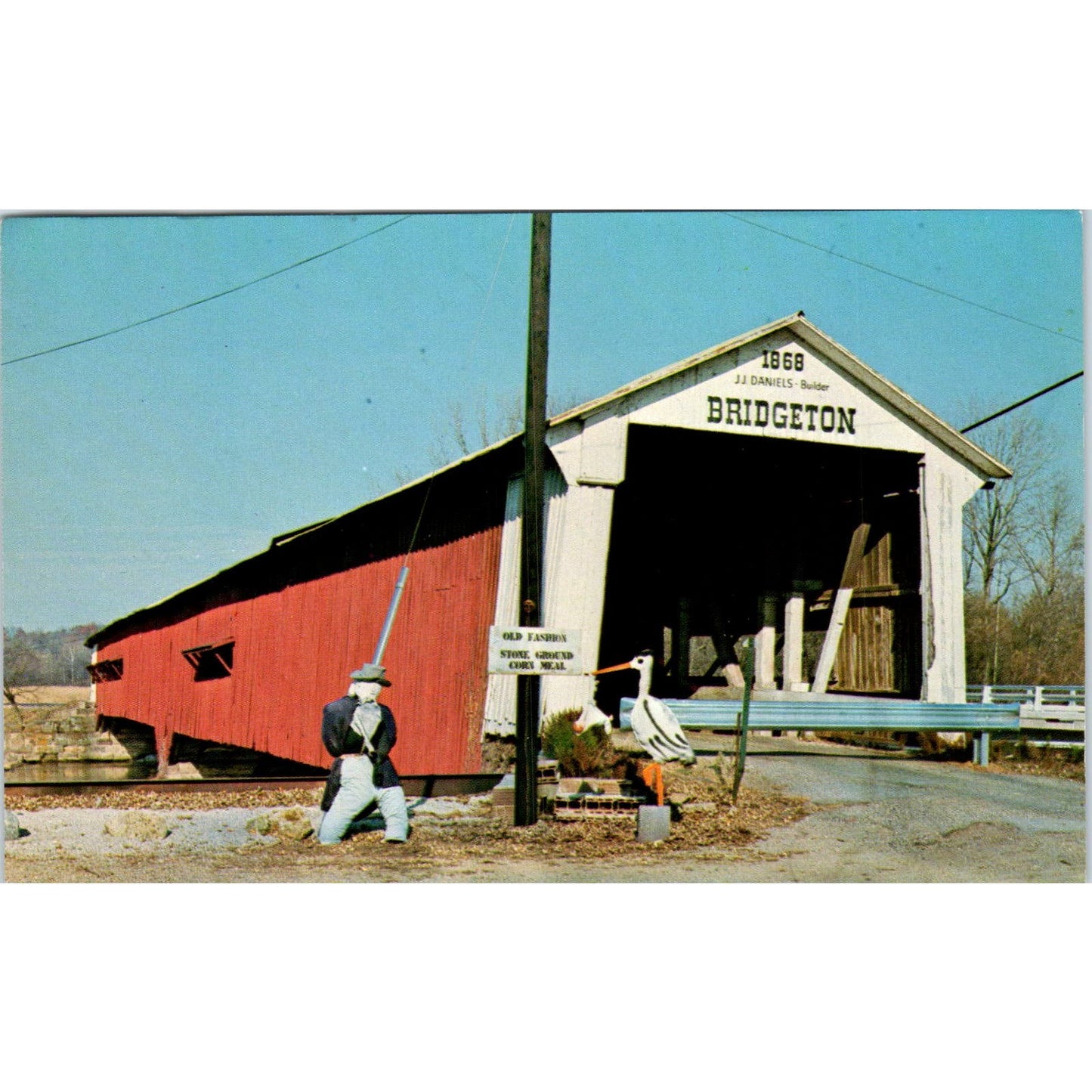 Bridgeton Bridge 1461-04 Parke County IN No8 Vintage Covered Bridge Postcard PD6