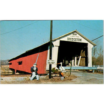 Bridgeton Bridge 1461-04 Parke County IN No8 Vintage Covered Bridge Postcard PD6