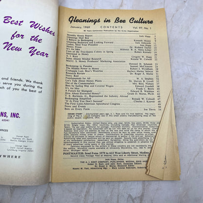 1969 Jan Gleanings in Bee Culture Magazine Bees Beekeeping Honey TD7