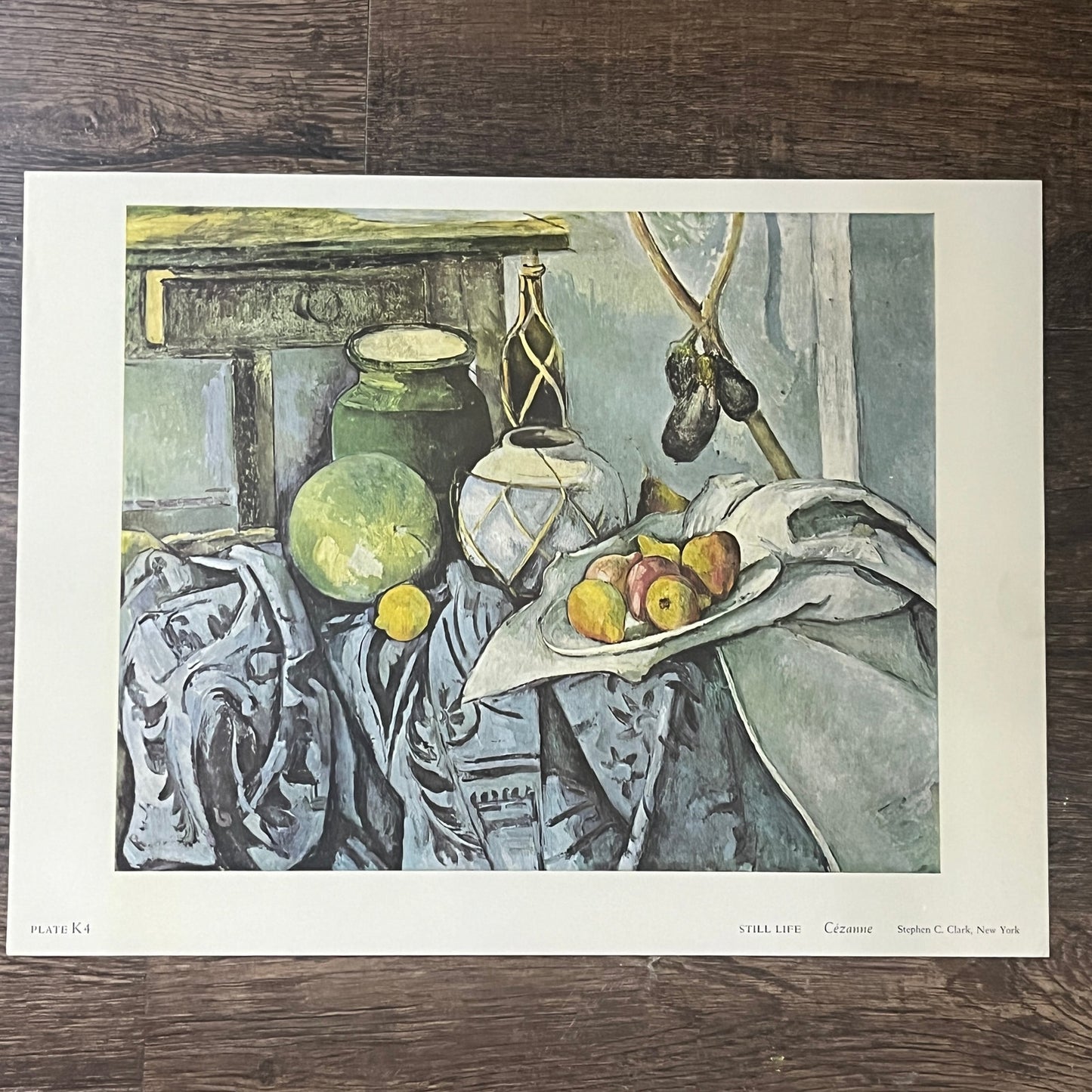 Still Life with a Ginger Jar and Eggplants Cézanne Vintage Art Print 9x12 V6