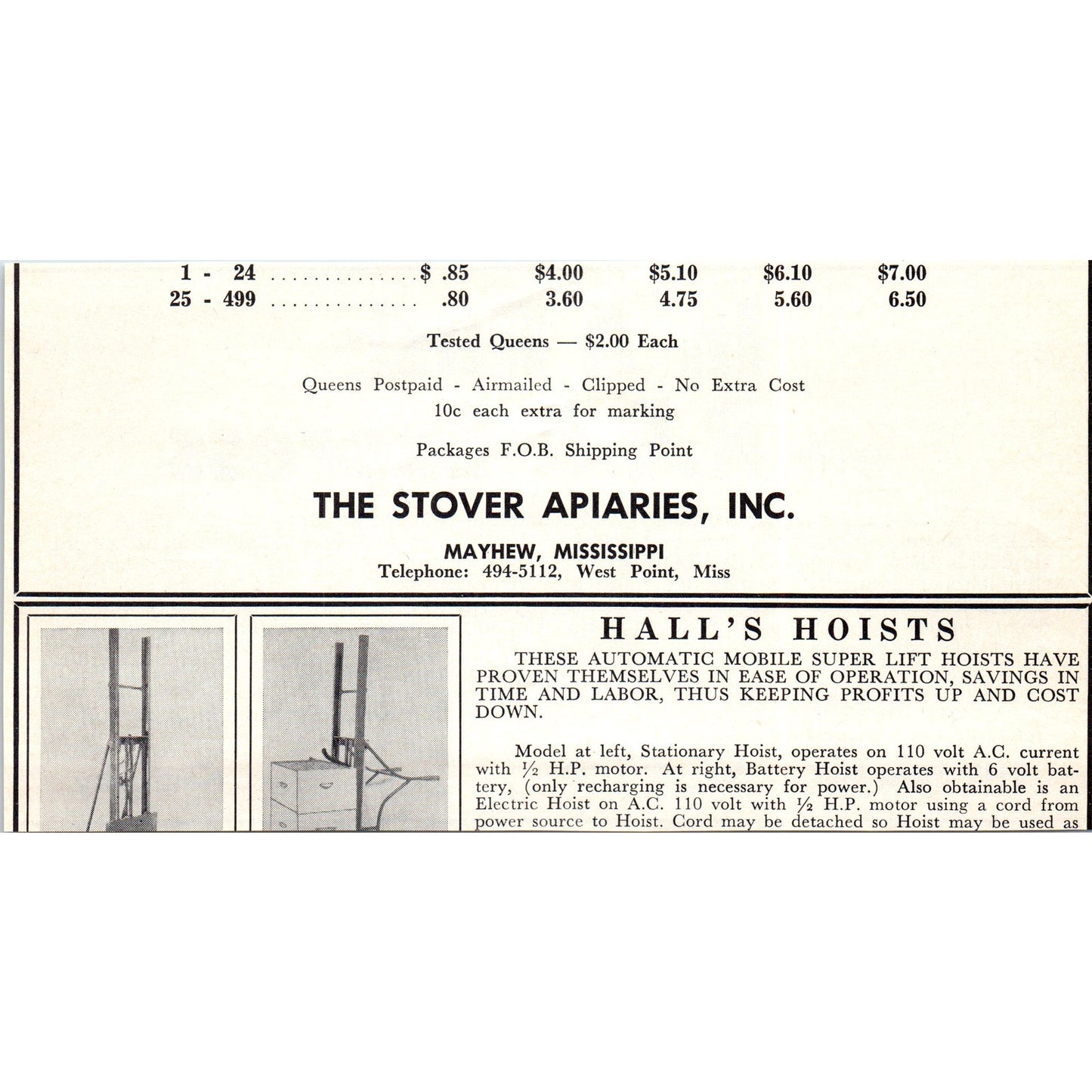 Walter T. Kelley Co REA Express Bee Supplies Clarkson KY 1964 Magazine Ad AB6-LB