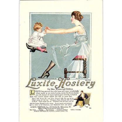 Luxite Hosiery Luxite Textiles Milwaukee Coles Phillips Art c1920 Ad AF8-7