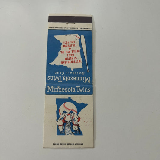 Minnesota Twins Baseball Schedule 1971 MN Vintage Matchbook Cover MB37-2