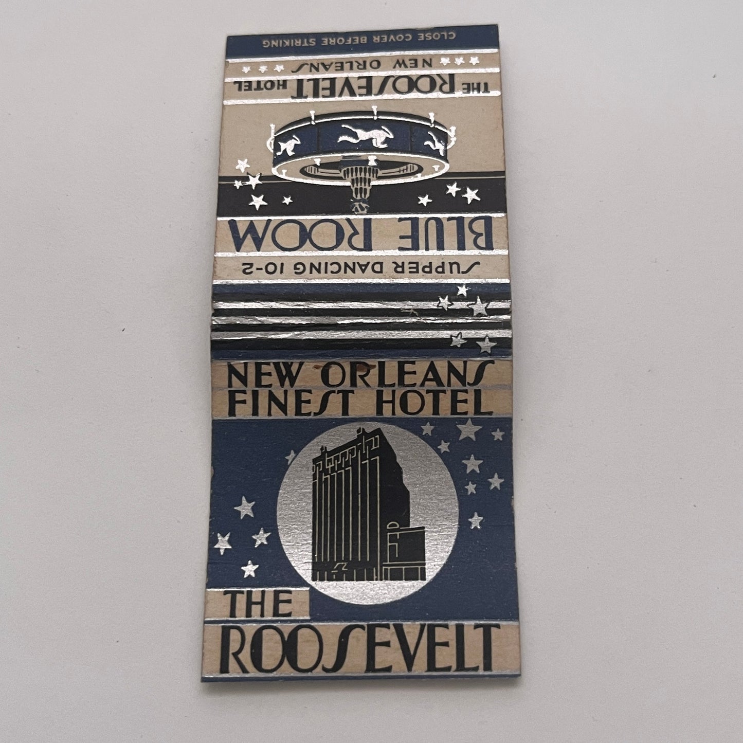 The Roosevelt Hotel Blue Room New Orleans Vintage Matchbook Cover TB8-MB2-2