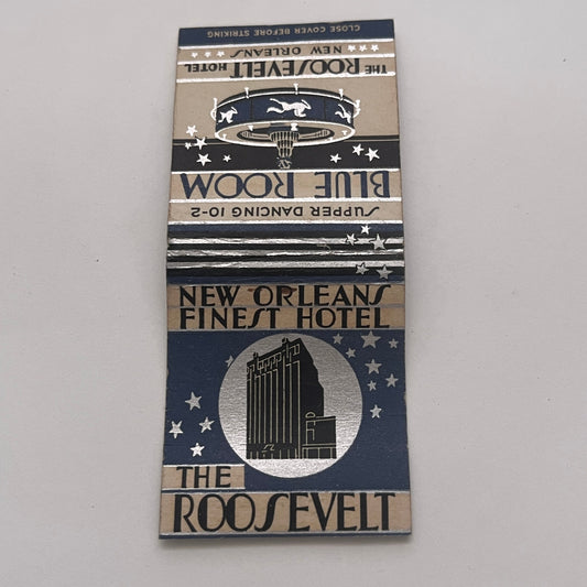 The Roosevelt Hotel Blue Room New Orleans Vintage Matchbook Cover TB8-MB2-2